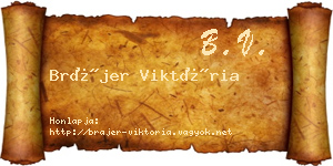 Brájer Viktória névjegykártya